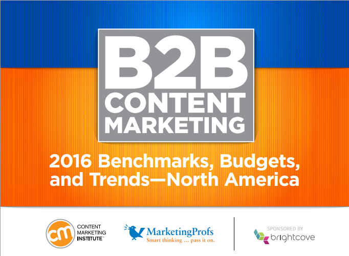 B2B Content Marketing 2016 Benchmark Report Cover