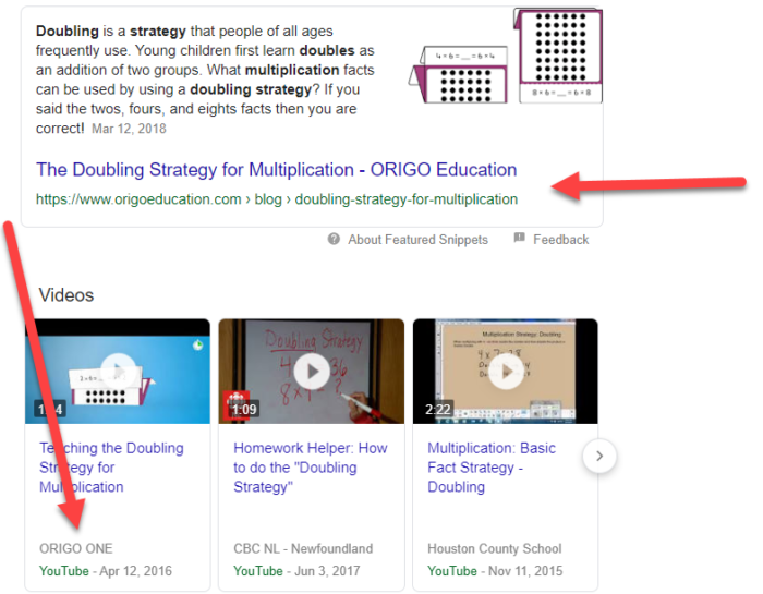 k-12 featured snippets