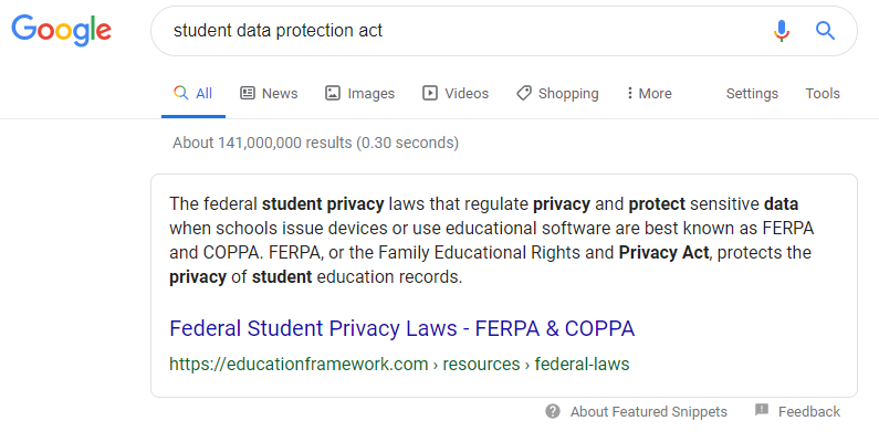 K-12 Featured Snippet